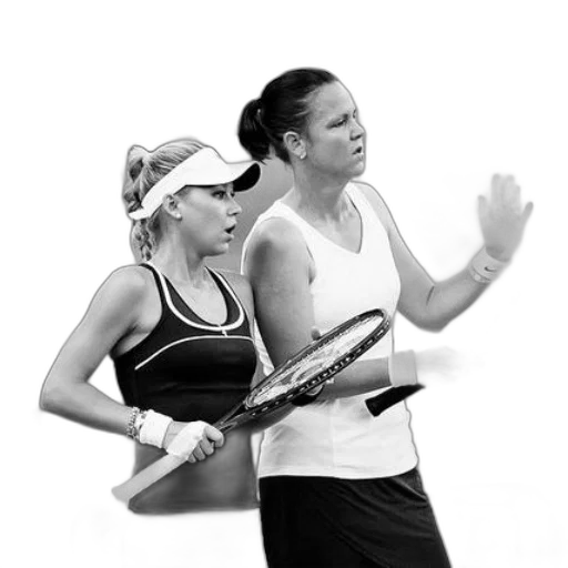 two, female, tennis, players transparent PNG cut-out