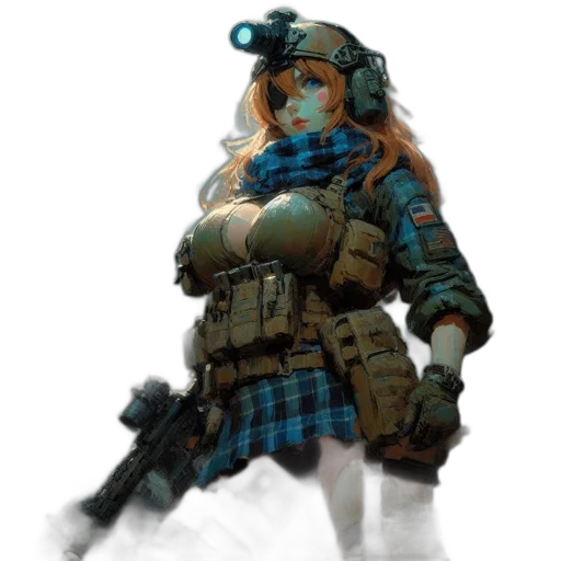 weapon, dress, robot, staff transparent PNG cut-out