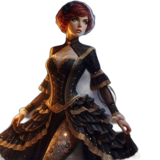 dress, 3d render, concept art, fantasy art transparent PNG cut-out