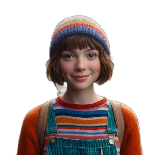 hat, jacket, face, dress transparent PNG cut-out