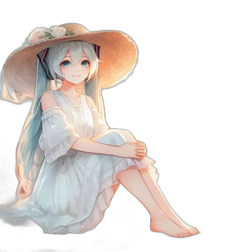 hat, dress, umbrella, flower transparent PNG cut-out