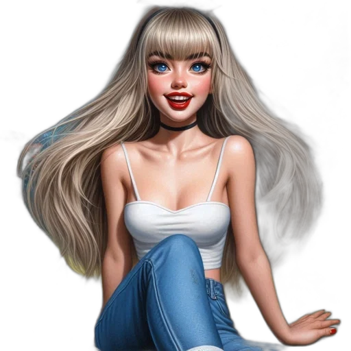 hair, dress, fantasy art, photorealistic transparent PNG cut-out
