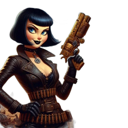 weapon, concept art, comic book art, 3d render transparent PNG cut-out