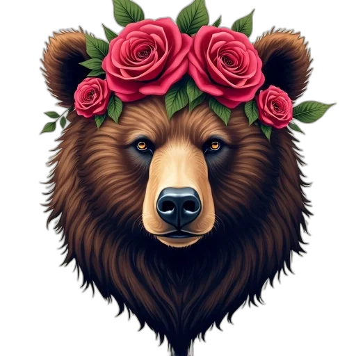 face, crown, flower, animal transparent PNG cut-out