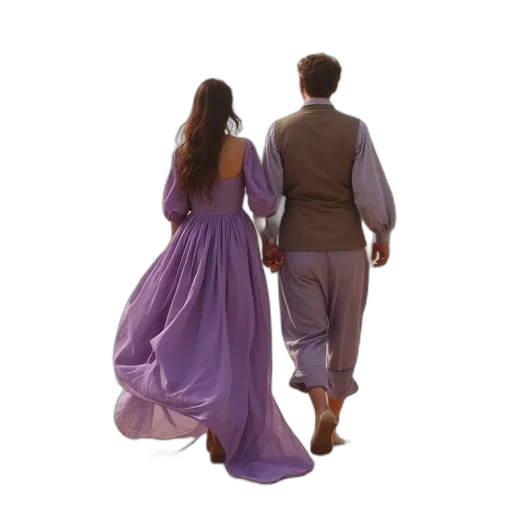 dress, woman, purple, man transparent PNG cut-out