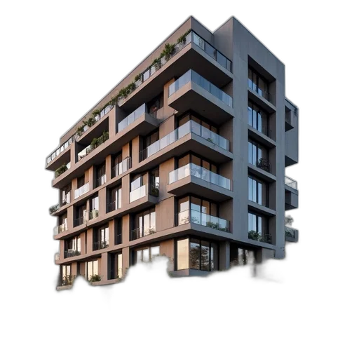 building, 3d render, photorealistic, concept art transparent PNG cut-out