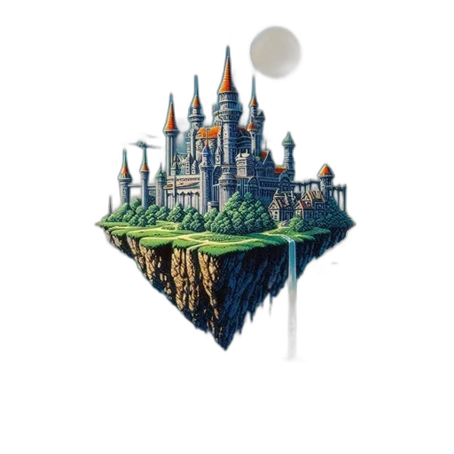crown, staff, building, dragon transparent PNG cut-out