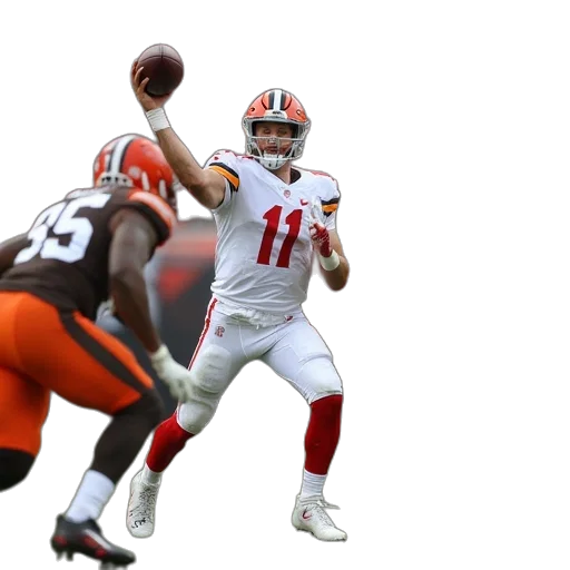 quarterback, throws, ball, defended transparent PNG cut-out