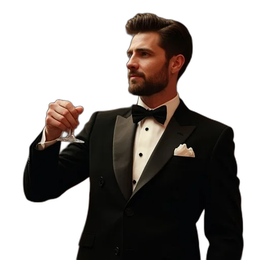 jacket, staff, photorealistic, 3d render transparent PNG cut-out