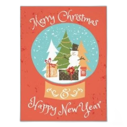 festive, christmas, card, snowman transparent PNG cut-out