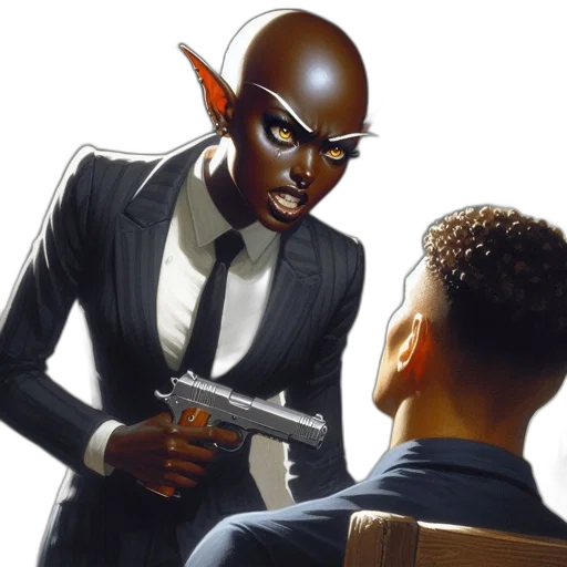 concept art, comic book art, cartoon, dark-skinned transparent PNG cut-out
