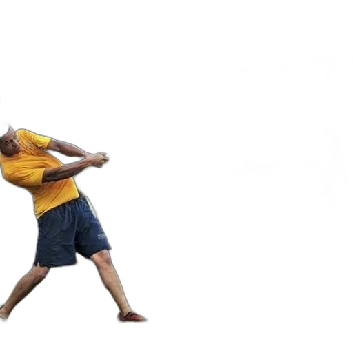 man, yellow, shirt, swinging transparent PNG cut-out