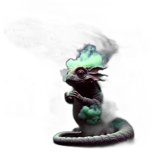 dragon, creature, staff, mask transparent PNG cut-out