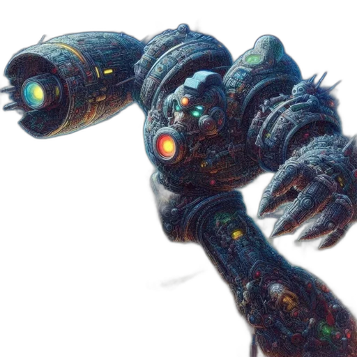 robot, weapon, staff, creature transparent PNG cut-out