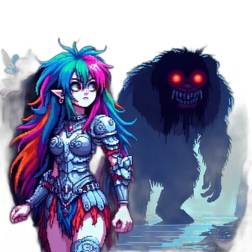 creature, fantasy art, concept art, pixel art transparent PNG cut-out