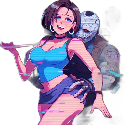 staff, weapon, robot, vaporwave transparent PNG cut-out