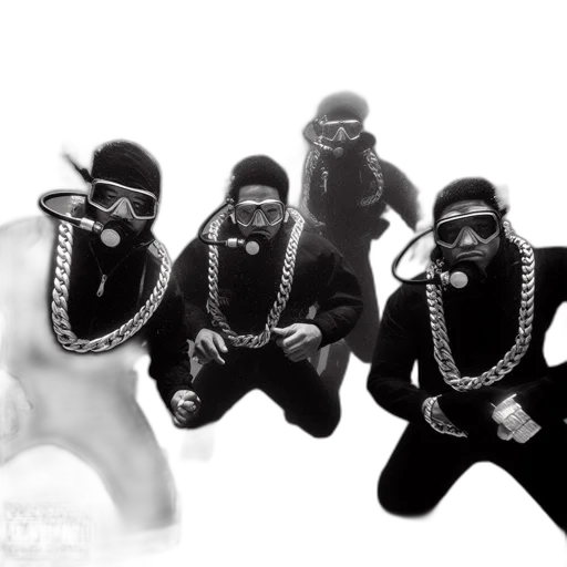 mask, concept art, four, divers transparent PNG cut-out