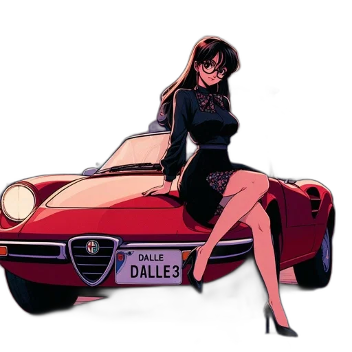 car, comic book art, concept art, cartoon transparent PNG cut-out