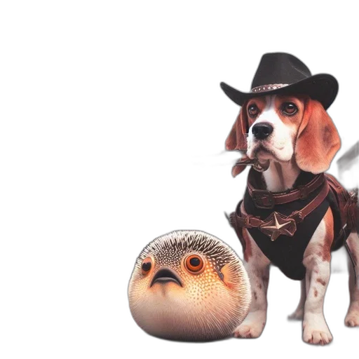 hat, animal, staff, 3d render transparent PNG cut-out