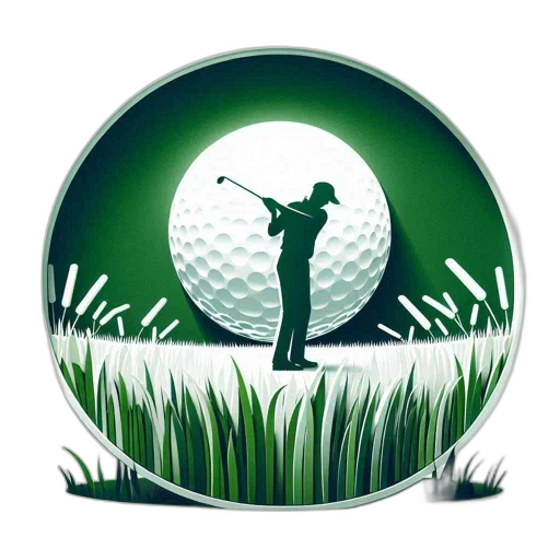 golf, ball, centered, circular transparent PNG cut-out