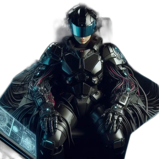 robot, jacket, concept art, cyberpunk transparent PNG cut-out