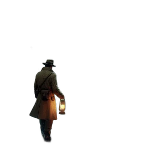 hat, staff, jacket, weapon transparent PNG cut-out