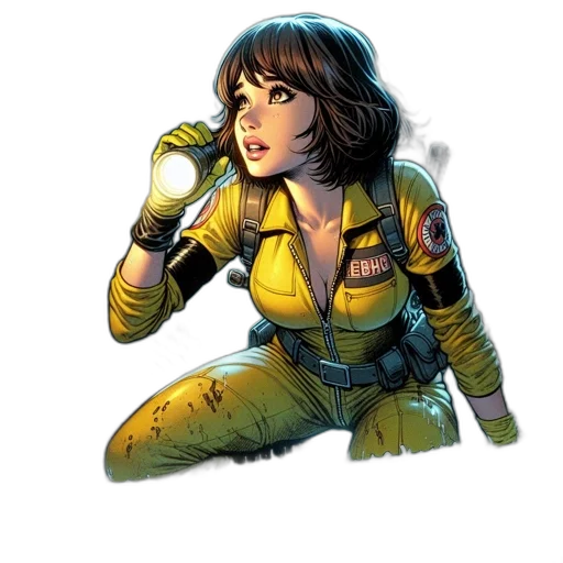 comic book art, concept art, fantasy art, cyberpunk transparent PNG cut-out