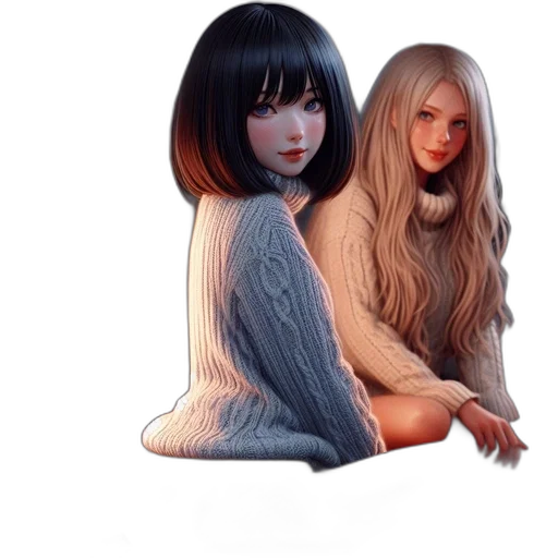 hair, dress, creature, jacket transparent PNG cut-out