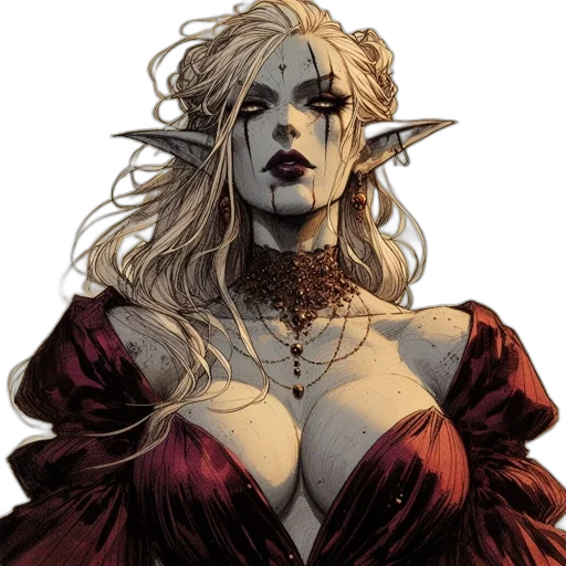 dress, fantasy art, comic book art, concept art transparent PNG cut-out