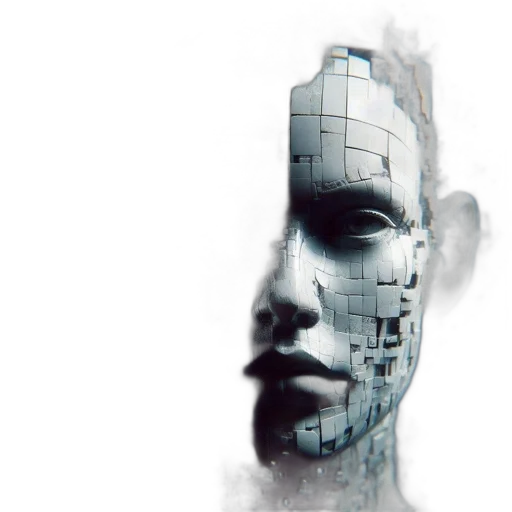 robot, face, mask, cyberpunk transparent PNG cut-out