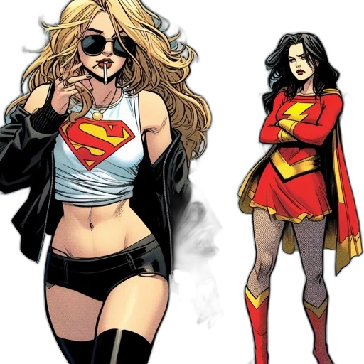 comic book art, concept art, cartoon, two transparent PNG cut-out
