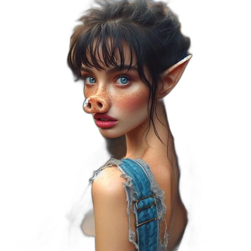 face, fantasy art, concept art, photorealistic transparent PNG cut-out