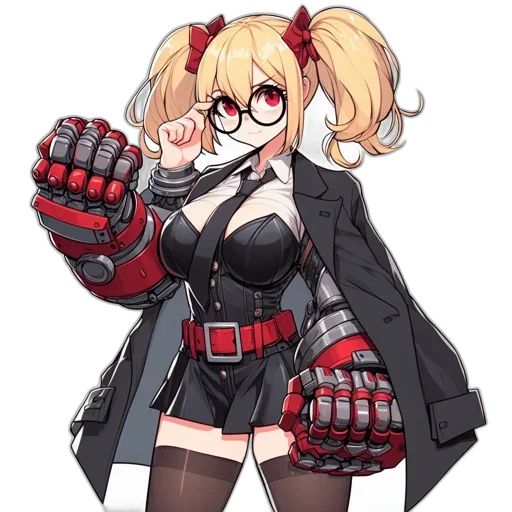 weapon, jacket, staff, anime transparent PNG cut-out