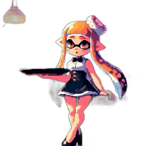 dress, staff, weapon, pixel art transparent PNG cut-out
