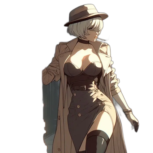 dress, hat, staff, jacket transparent PNG cut-out