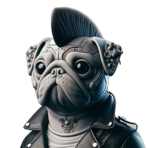 face, animal, jacket, photorealistic transparent PNG cut-out