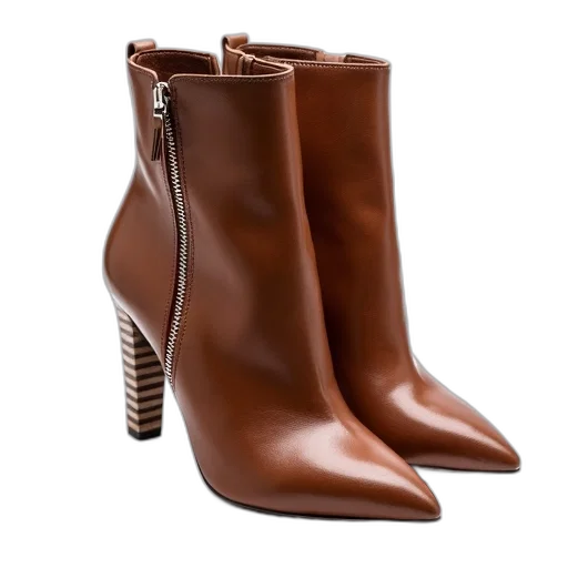 shoes, pair, brown, high-heeled transparent PNG cut-out