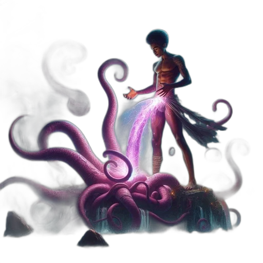 creature, staff, dress, concept art transparent PNG cut-out
