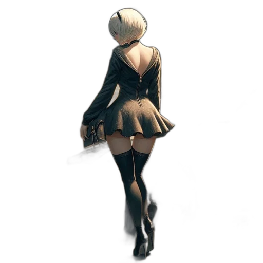 dress, jacket, staff, robot transparent PNG cut-out