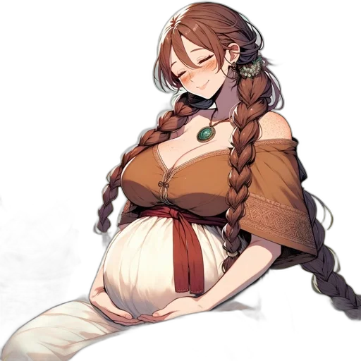 staff, dress, hair, concept art transparent PNG cut-out
