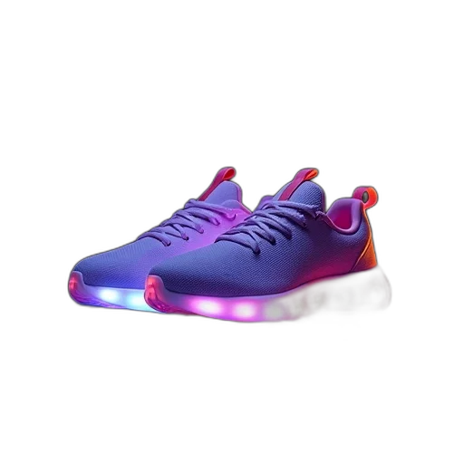 shoes, vaporwave, 3d render, neon lights transparent PNG cut-out
