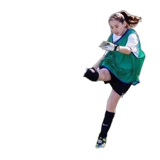 young, girl, wearing, green transparent PNG cut-out