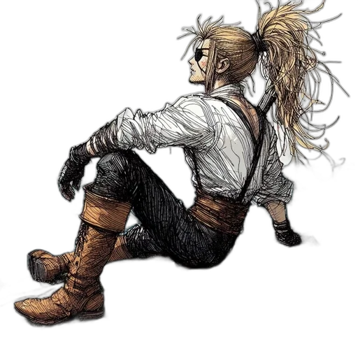 hair, concept art, comic book art, fantasy art transparent PNG cut-out
