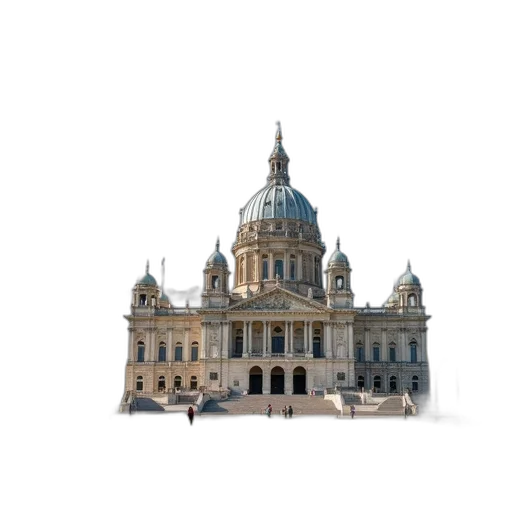 building, crown, 3d render, concept art transparent PNG cut-out
