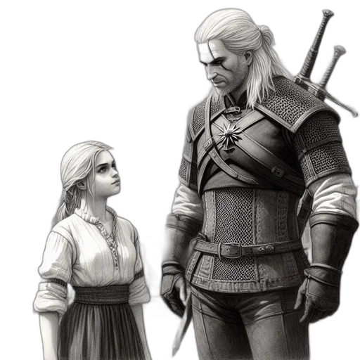 sword, concept art, fantasy art, pencil sketch transparent PNG cut-out