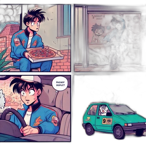 car, jacket, robot, comic book art transparent PNG cut-out