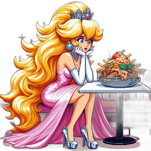 food, dress, staff, pixel art transparent PNG cut-out