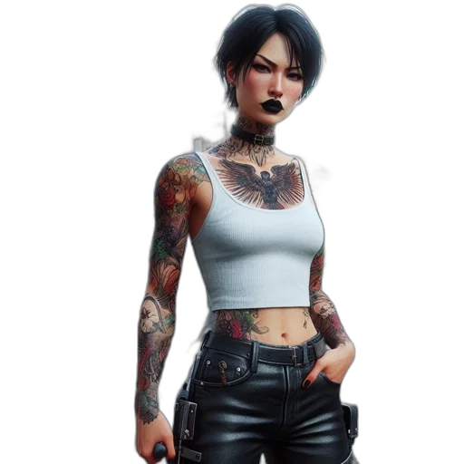 weapon, jacket, cyberpunk, concept art transparent PNG cut-out