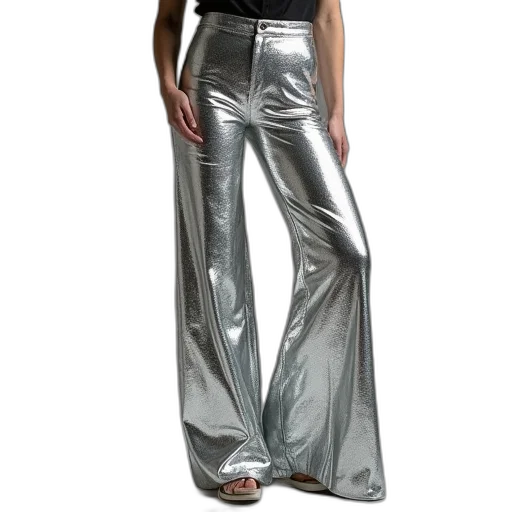 3d render, silver, disco, pants transparent PNG cut-out
