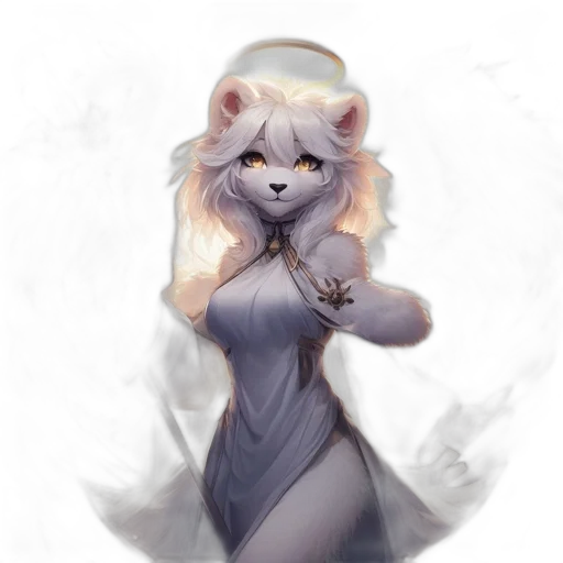 dress, staff, jewelry, animal transparent PNG cut-out